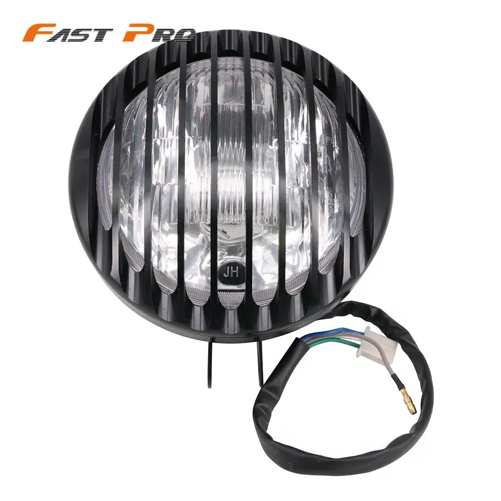 

Металлическая решетка для мотоцикла в стиле ретро передняя фара головного света фара для Harley Yamaha Suzuki Cafe Racer Bobber пользовательский Туризм