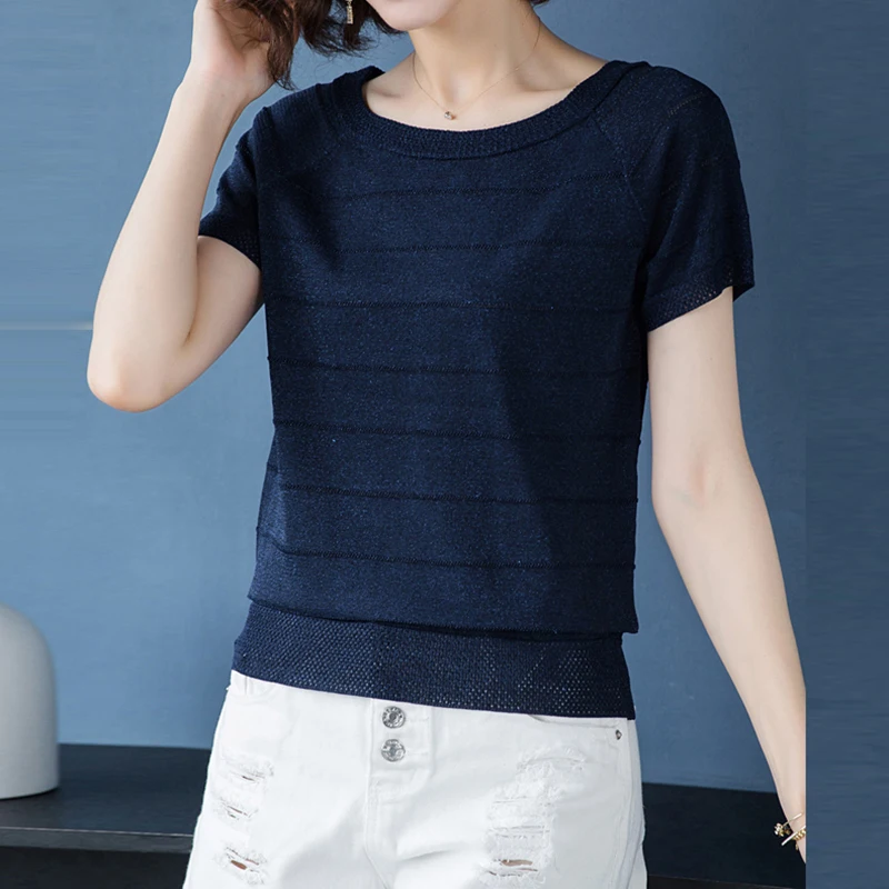 Топ женский Яркий шелковый приталенный повседневный однотонный трикотажный топ