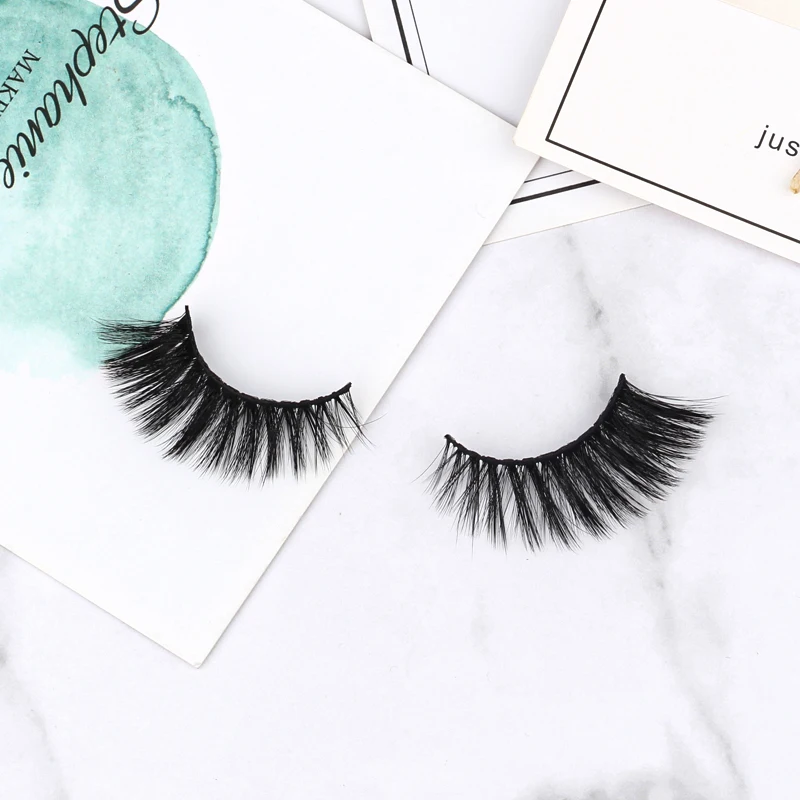 Новый 3/10 пар 39 стили 3D искусственным мехом норки Make up кисти Мягкие Накладные
