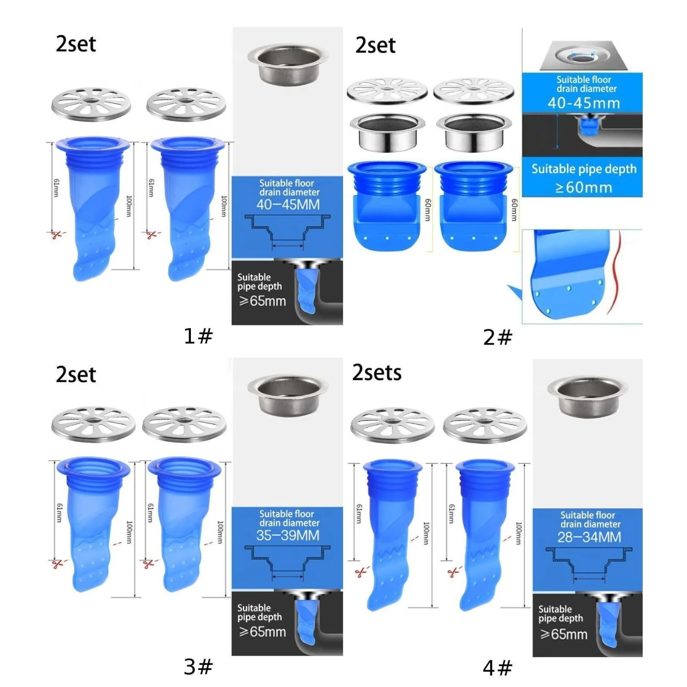 2 набора дезодорант силиконовый сердечник канализационная труба уплотнительное