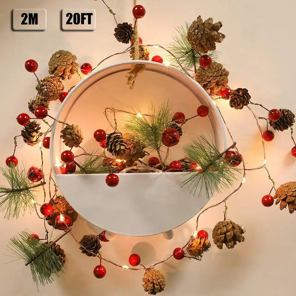 

String Light Battery Operated Christmas Lights Lighting Decorationlight Fairy Light Beautiful 2M 20LED Pine Cone Room Decor