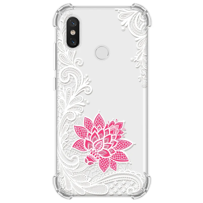 Прозрачный чехол с цветочной подушкой безопасности для Xiao mi Red mi 7 7A 6A 5 Plus K20 Note 4 4X5 6 7 Pro mi 9T A3 6 8 Lite 9 SE Play CC9 CC9e TPU - Цвет: sxhh-B