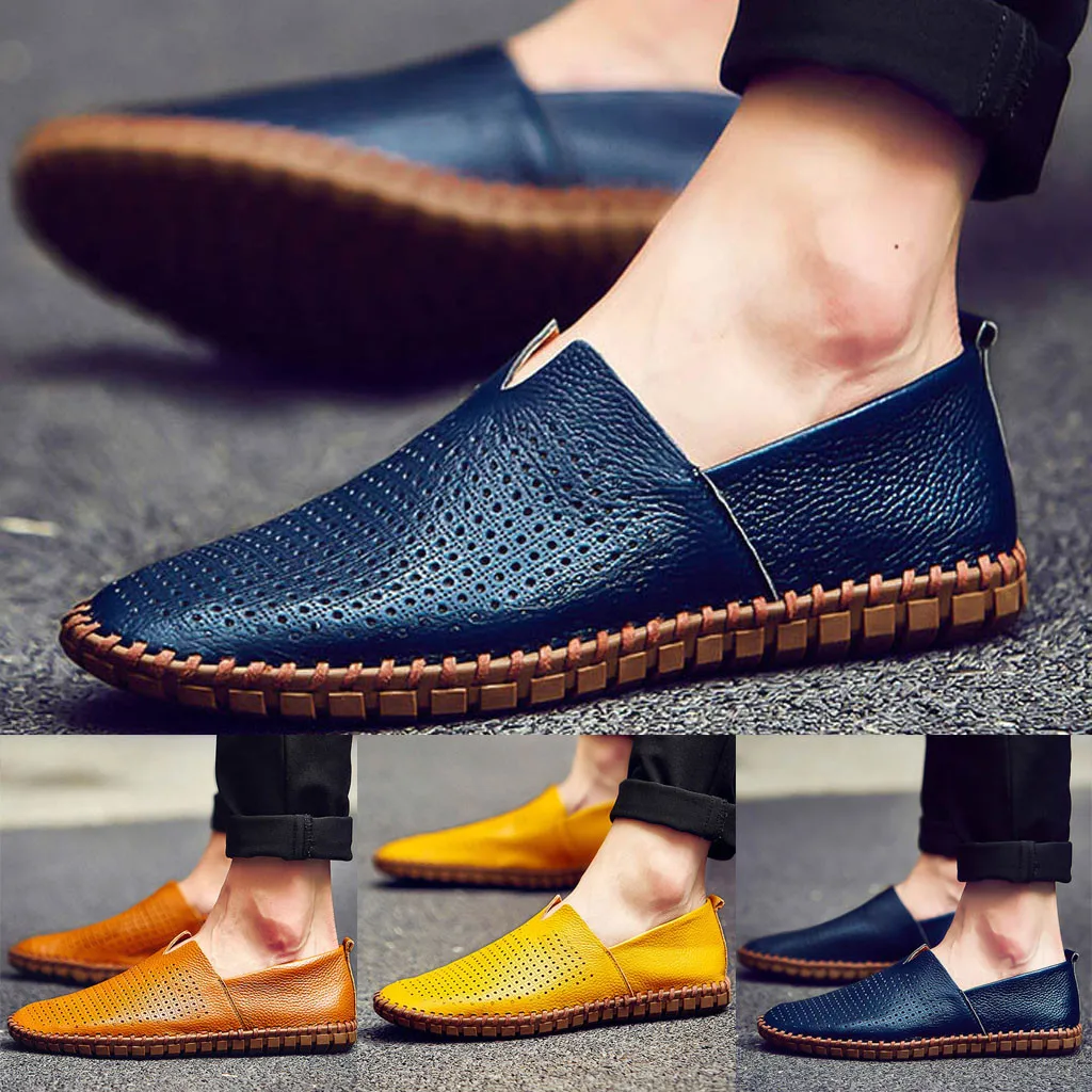 

SAGACE Sneaker Men Business Casual Shoes Men Hollow Breathable Peas Shoes Slip-On Driving Shoes Comfortable Non-slip Sneaker new