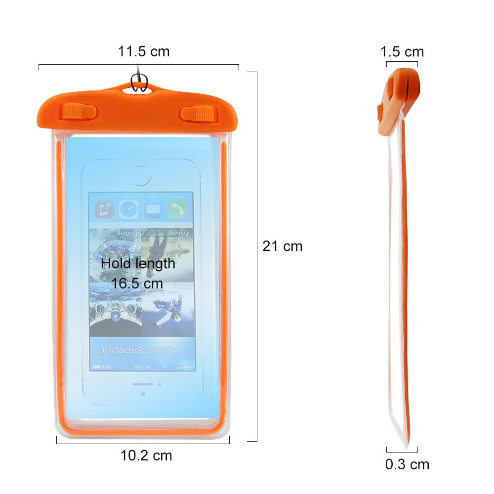 Полностью прозрачный водонепроницаемый чехол для телефона сумка iPhone Huawei Xiaomi
