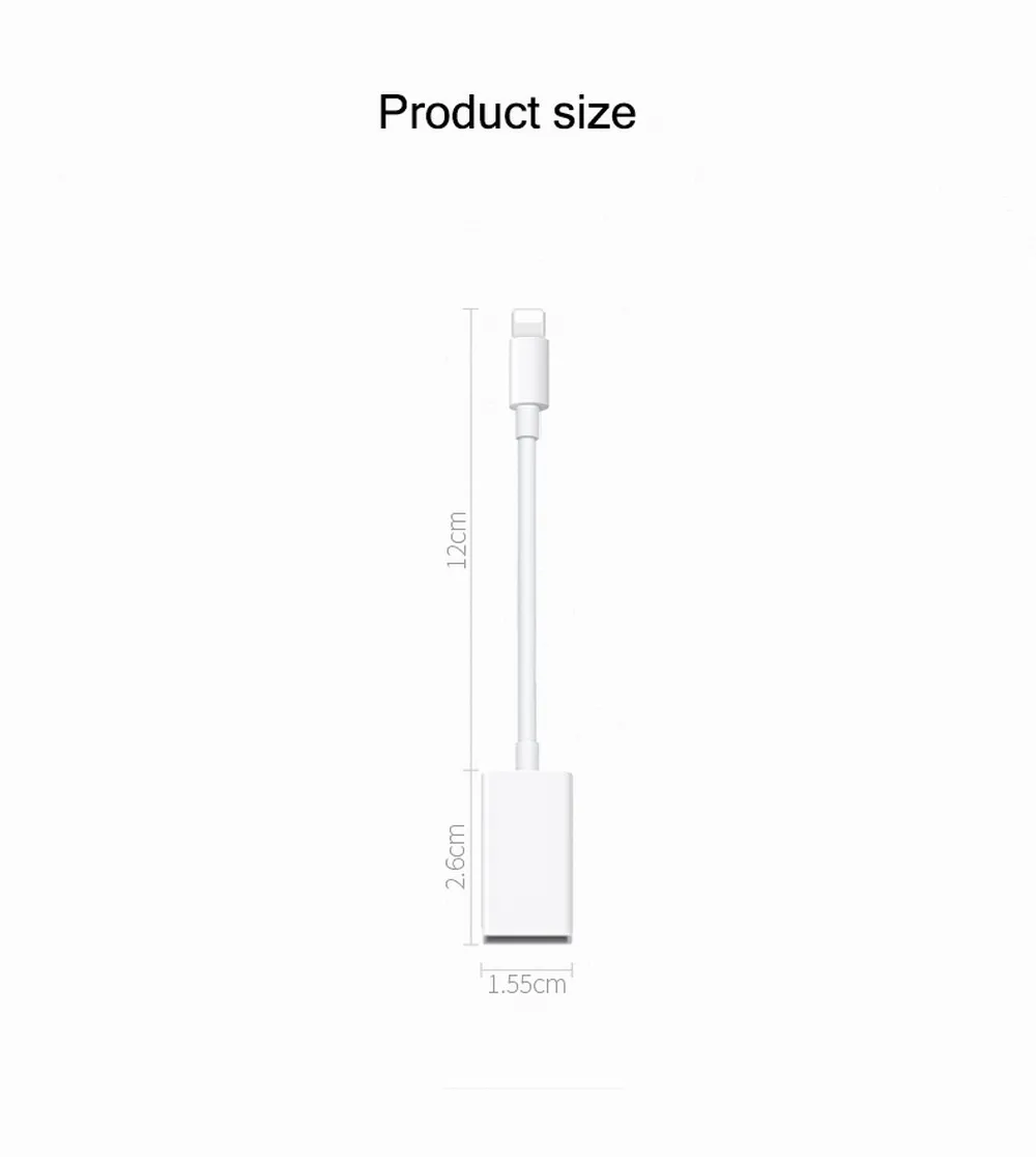 Освещение к USB OTG Дата подключения кабель адаптер U диск клавиатура гарнитура микрофон разъем для iPad Pro iPhone X XR XS Max 8/7