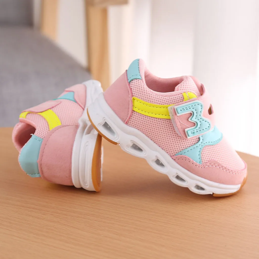 Детская обувь для маленьких девочек с бабочками и кристаллами Светящиеся