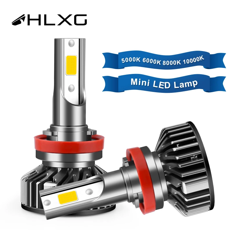 Автомобильная светодиодная лампа hlxg h7 h11 h8 50 Вт 10000 К турбо h4 9005 9006 hb4 h9|Передние