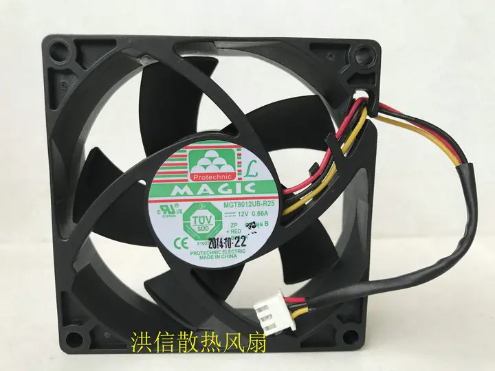 3-проводной серверный охлаждающий вентилятор Protechnic Magic MGT8012UB-R25 DC 12 В 0,66 а 80x80x25 мм