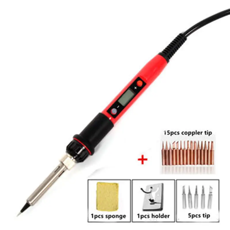 Электрический паяльник 220 В 60 Вт/80 Вт с цифровым дисплеем регулируемой