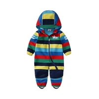 childrens soft shell plus velvet integrated windproof and rainproof jumpsuit childrens waterproof jumpsuit warm jumpsuit