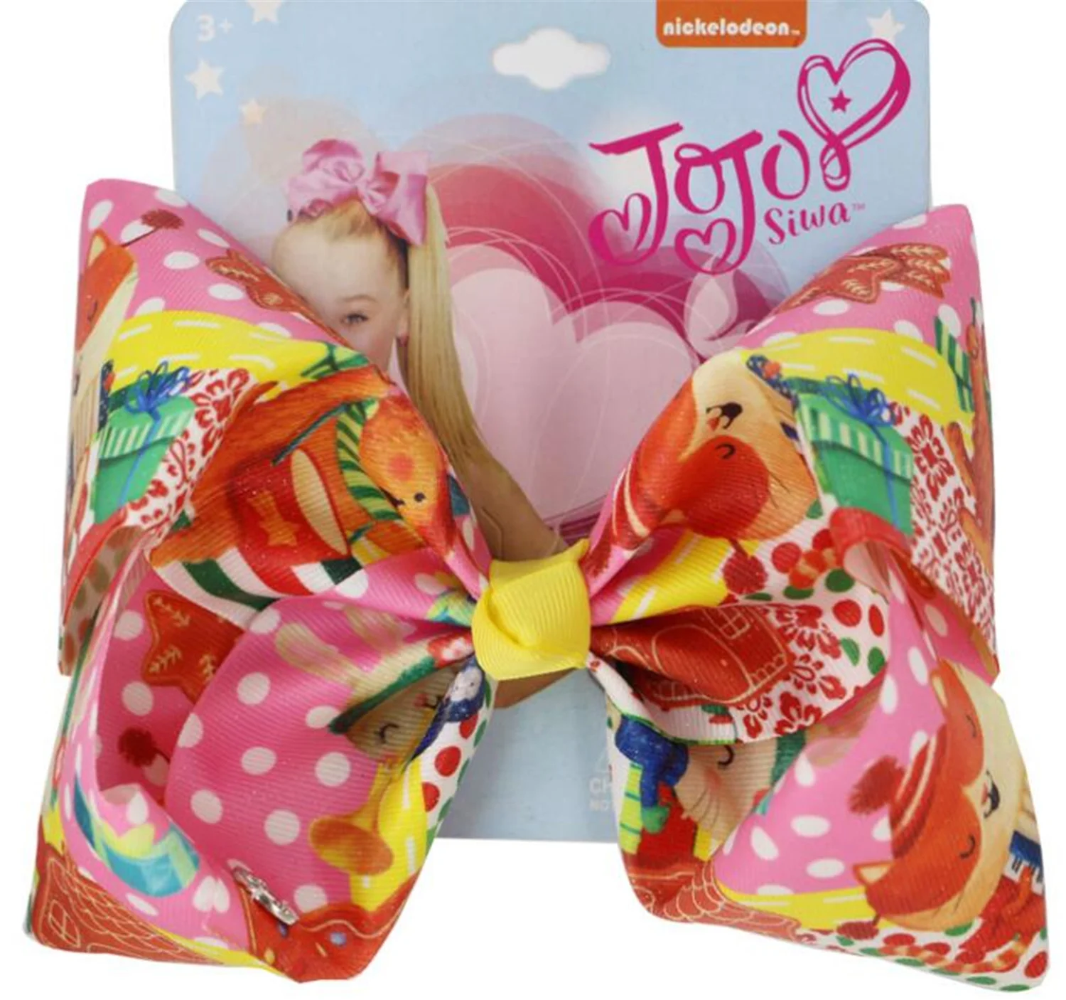 Лось Снежинка бант заколка для волос 8 дюймов Рождественский детская зажим