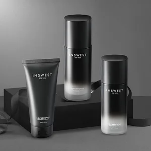 INSWEST 3 шт мужской Осветляющий набор для ухода за кожей очищающее средство и тонера и лосьон увлажняющий, антивозрастной Гладкий ежедневный уход за лицом уход 120 мл * 3
