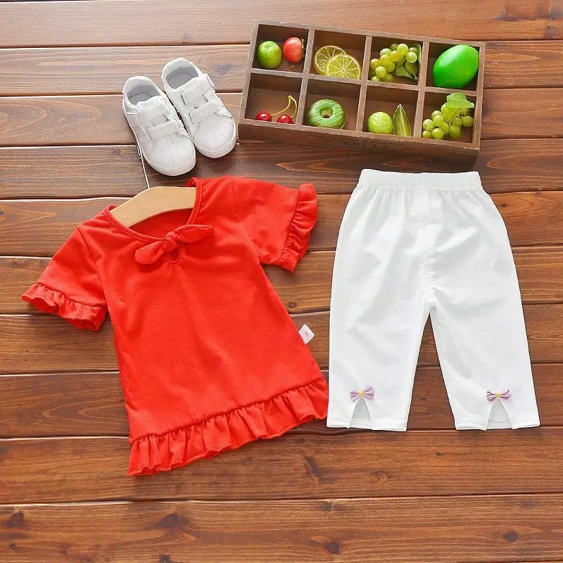 Комплект летней детской одежды из 2 предметов для маленьких девочек Повседневная