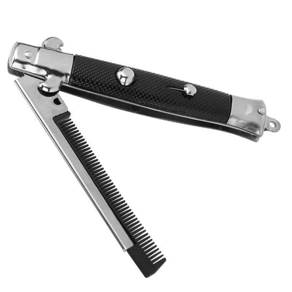 

1pc Foldable Metal Spring Comb Handle Comb Portable Pocket Comb for Men (Random Pattern)