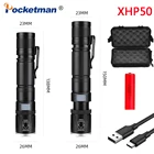 Телескопический зуммируемый фонарь XHP50, фонарь с сильсветильник Том, уличный многофункциональный портативный светильник с держателем для ручки