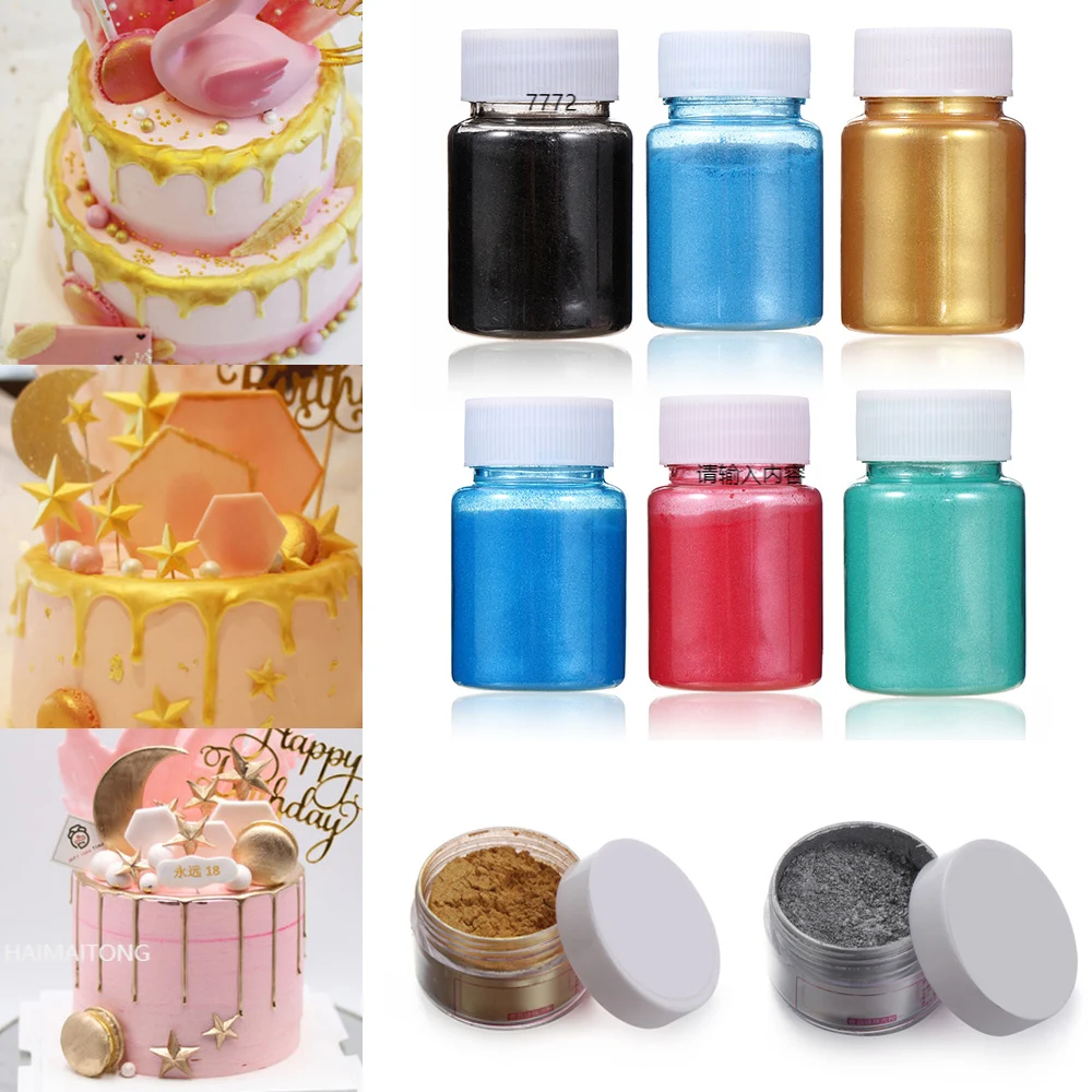 

5/15g Edible Gold Powder for Decoration Mousse Cake Fondant Macaron Chocolate Flash Glitter Powder Baking Silver Pearl Dust