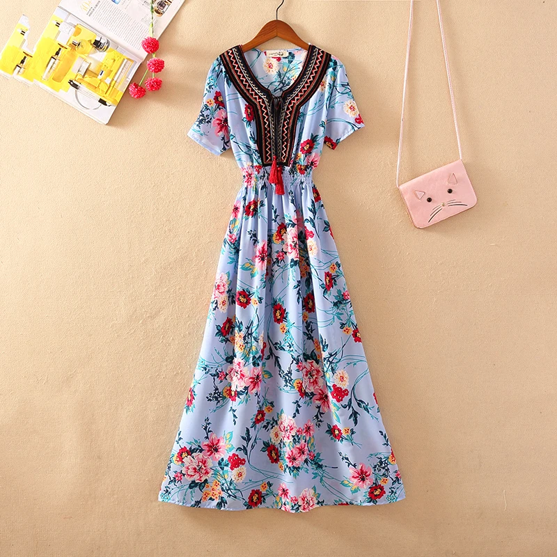 Новинка 2020 сексуальное летнее платье женское винтажное с принтом женские