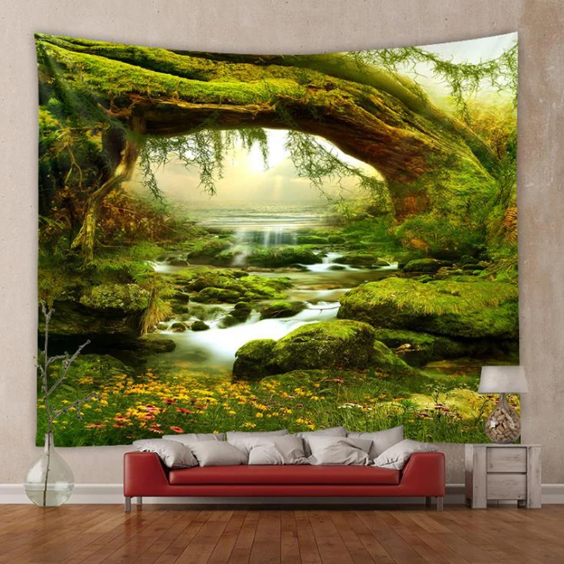 Лесное растение искусственный пейзаж гобелен настенное украшение мандала