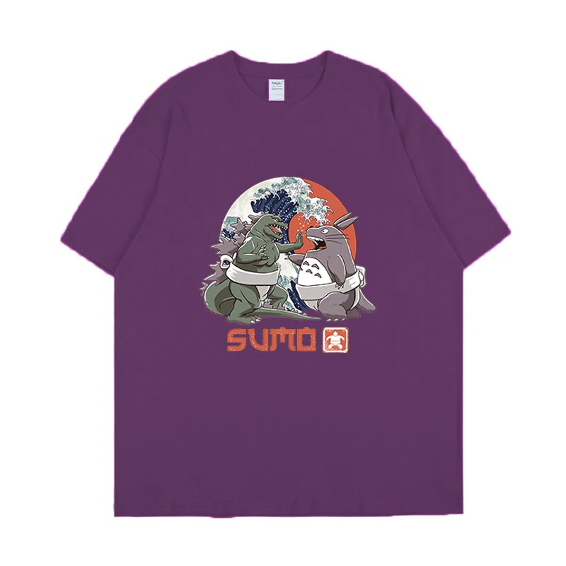 

New Japanese anime My Neighbor Totoro short-sleeved t-shirt male tide brand trend hip-hop street loose t