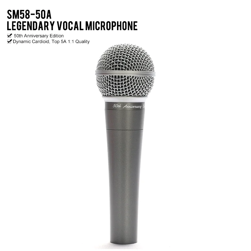 

Free Shipping SM58-50A SM58 Wired Dynamic Cardioid Vocal 50th Anniversary Edition Mic for Shure Microphone