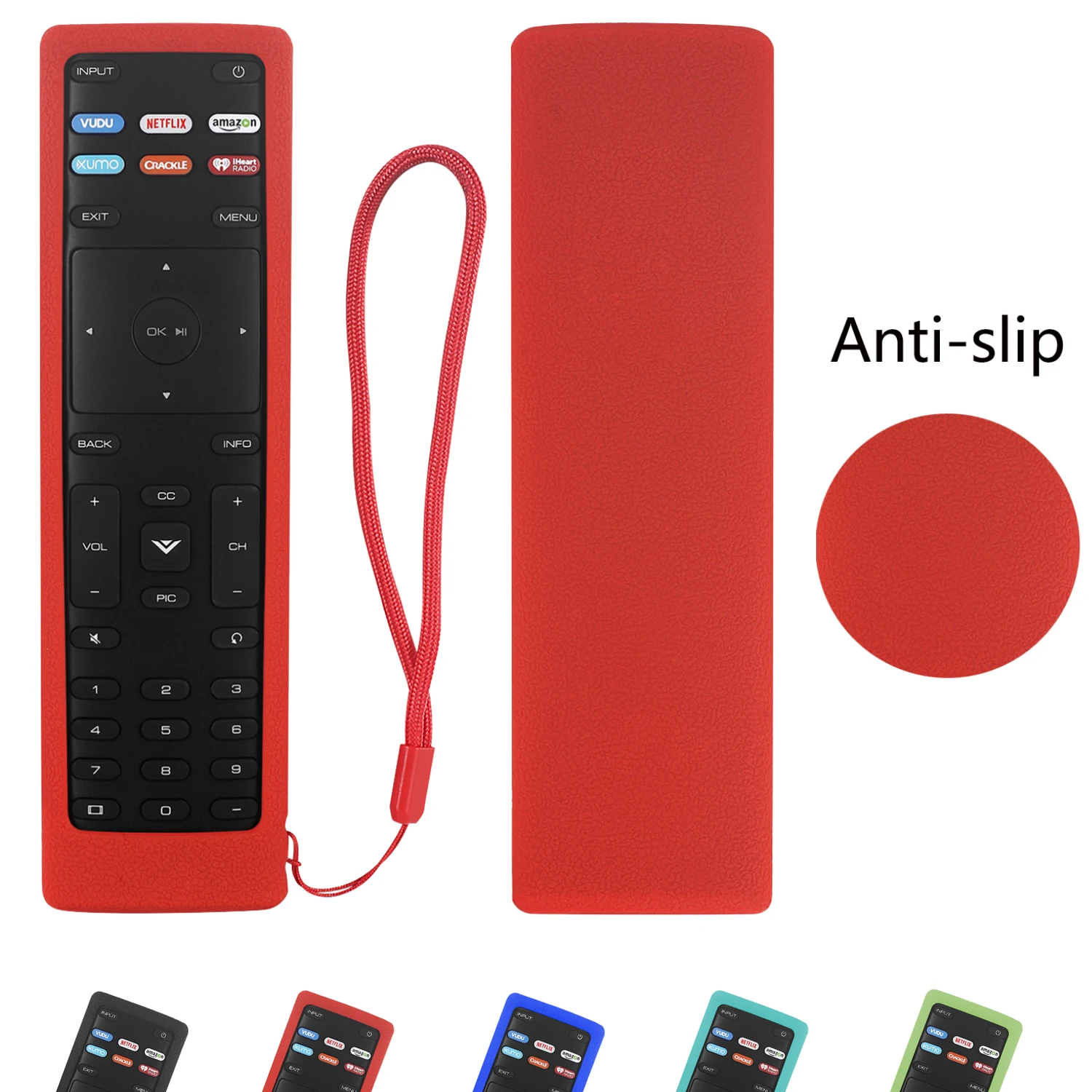 

Remote Control Covers for Vizio XRT136 Smart TV Remote Skin-Friendly Shockproof Silicone Cover Washable Anti-Lost with Loop