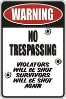 aluminum warning no trespassing 8x12 metal novelty sign s129 business nostalgic retro vintage and funny signs