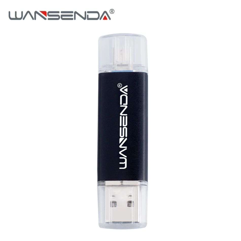 Черный WANSENDA OTG USB флеш-накопитель 2 в 1 USB3.0& Micro USB флеш-накопитель 128 ГБ 256 ГБ флеш-накопитель 16 ГБ 32 ГБ 64 Гб двойная USB карта памяти - Цвет: Черный