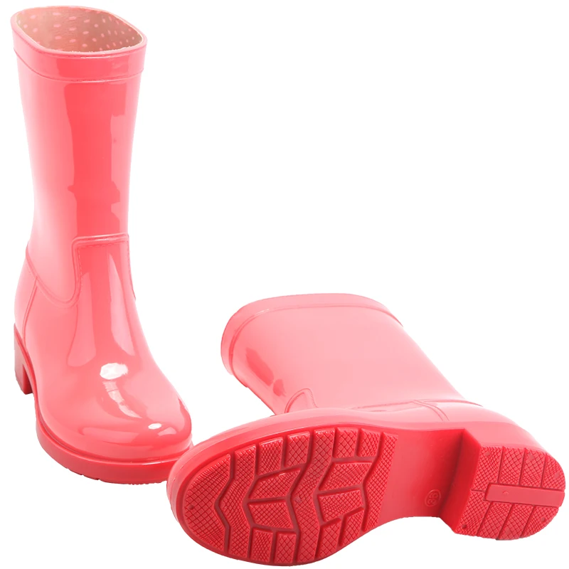 Резиновые сапоги женские Сапоги до середины икры с нескользящей подошвой Модные