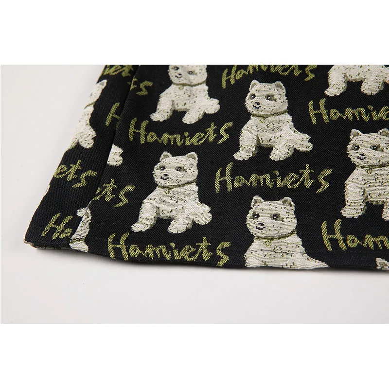 Женское мини-платье с длинным рукавом черное платье рисунком милой собаки и