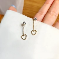 s925 needle modern jewelry heart earrings popular design high quality shiny crystal dangle earrings for girl fine accessories