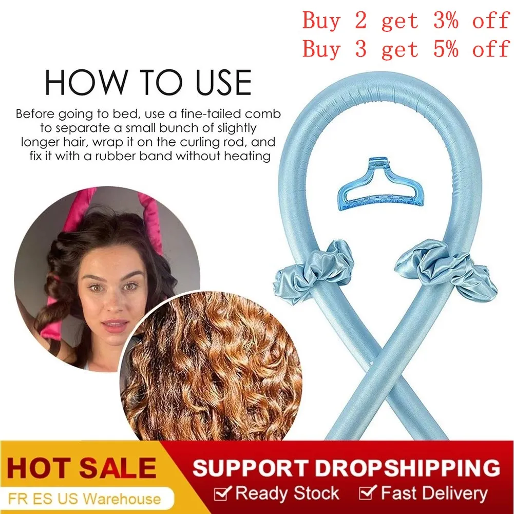 

Heatless Curling Rod Headband No Heat Curls Ribbon Hair Rollers Sleeping Soft Headband Hair Curlers DIY Hair Styling Tools