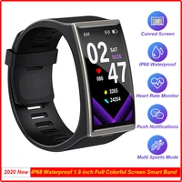 smartwatch 2020 1 9 curved full screen ip68 waterproof sports heart rate blood pressure monitor smartband men for andriod ios