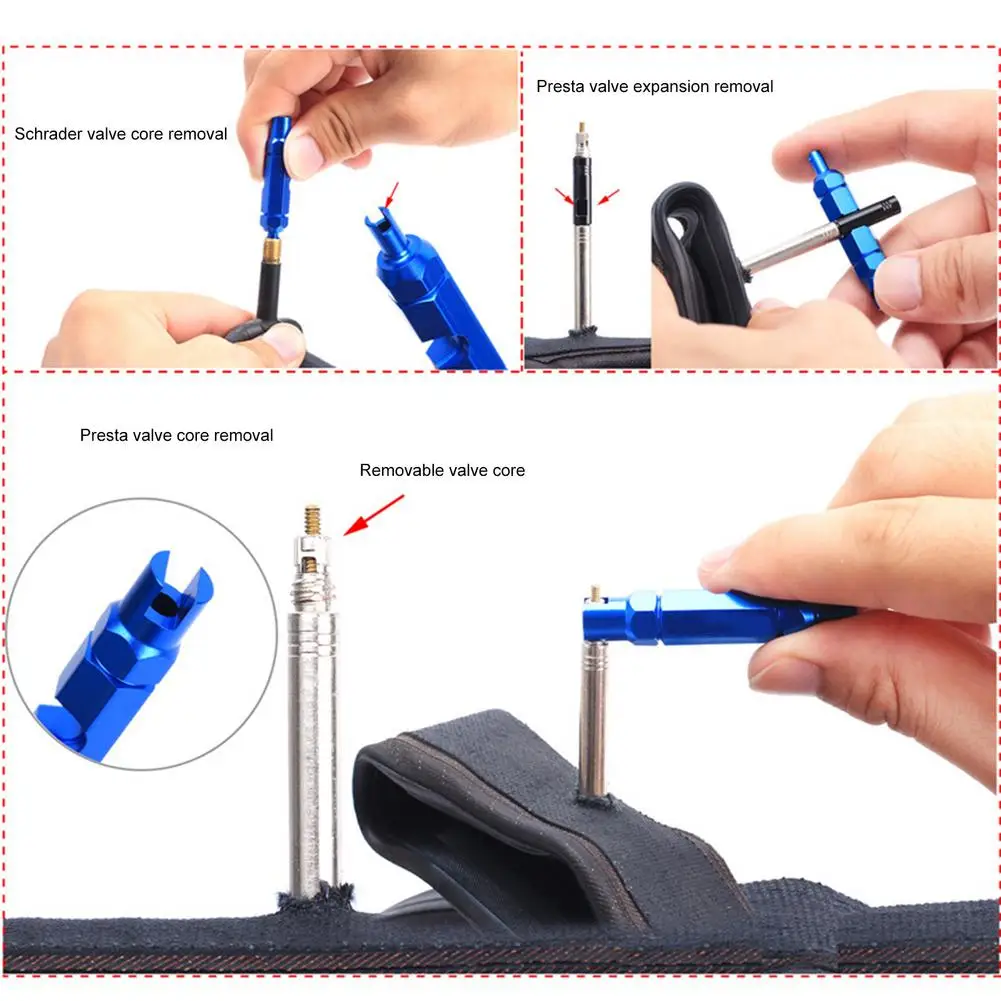 

MTB Mountain Road Bike Bicycle Tubeless Sealant Injector With Multifunction Valve Cap Valve Core Tool For Bike Tubeless Tire