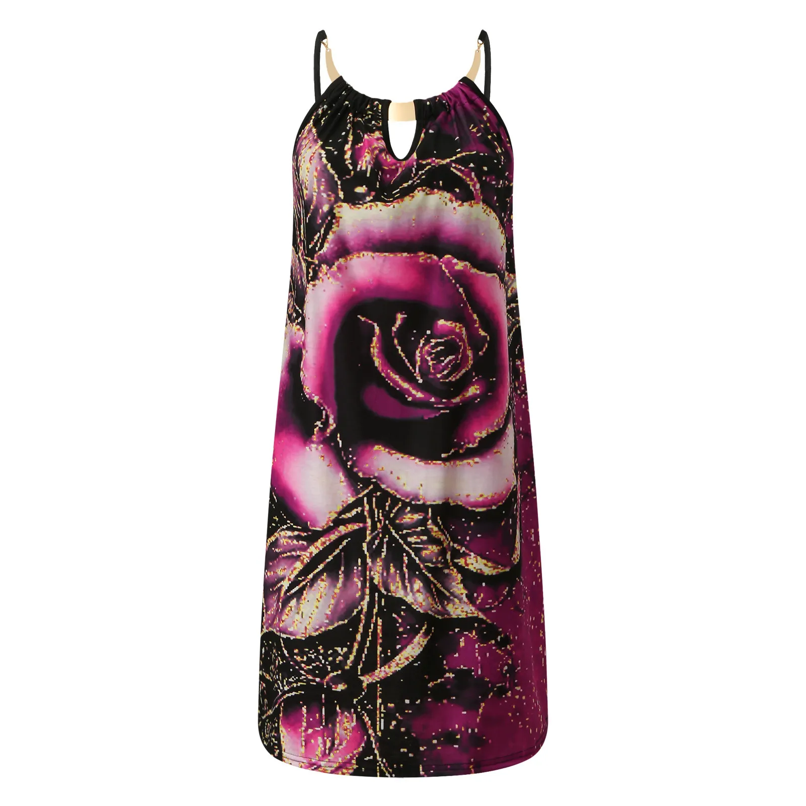 Женское богемное платье с цветочным принтом повседневное пляжное мини-платье