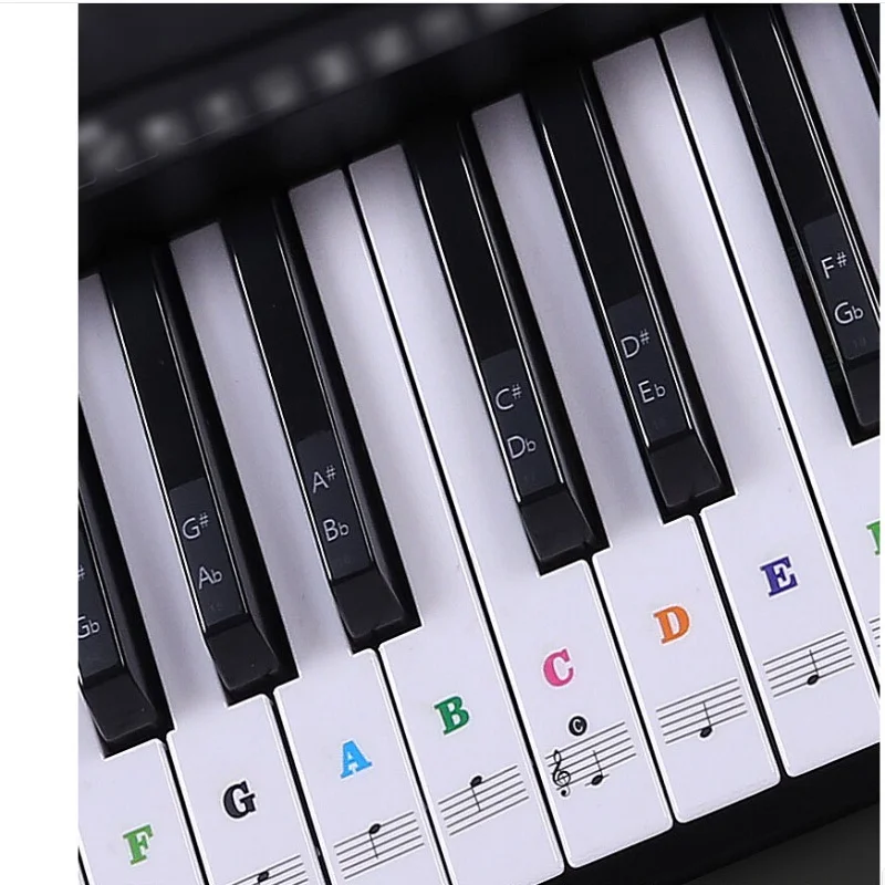 

Piano Sticker Transparent Piano Keyboard Sticker 37/49/54 Key Electronic Keyboard 88 Key Piano Stave Note Sticker For White Key