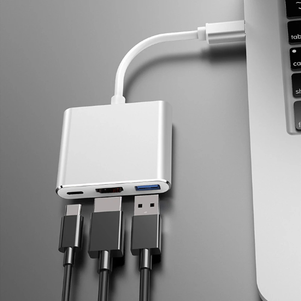 Переходник с type c на HDMI 3 в 1 usb для совместного использования фильмов большем