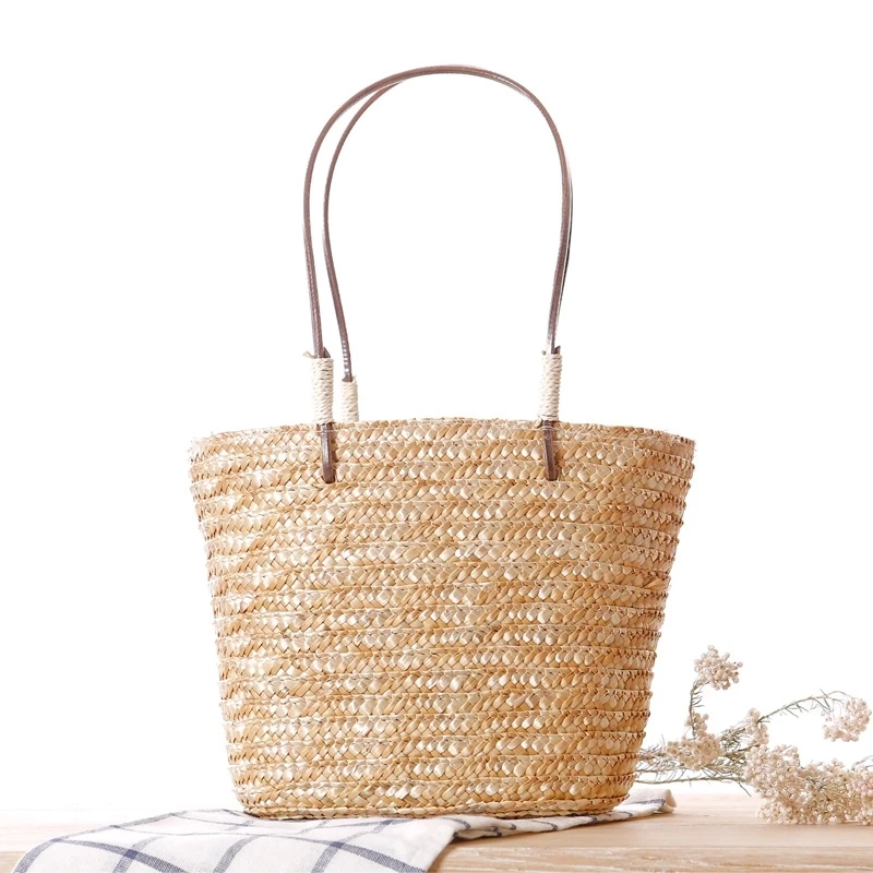 

New Summer Women Handmade Knitted Beach Bag Fashion Leisure Lravel Large Capacity Lady Handbags