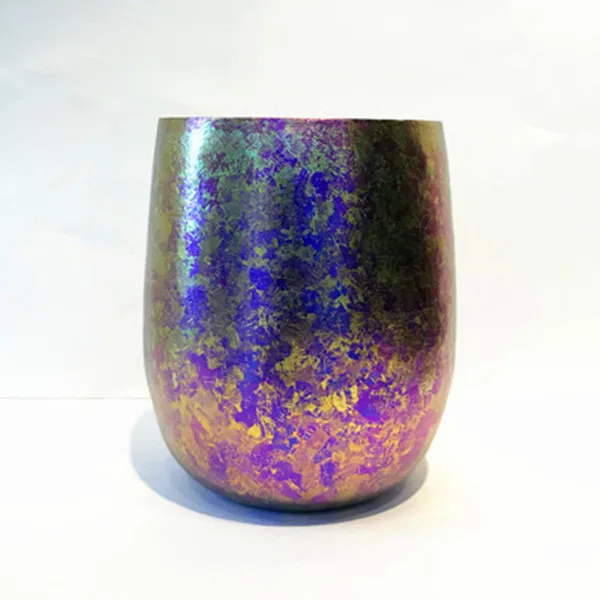 purple TILIVING Pure titanium двухслойная анти-обжигающая вода чашка, кофейная чашка lovers простая чашка сок пивная кружка - Цвет: purple