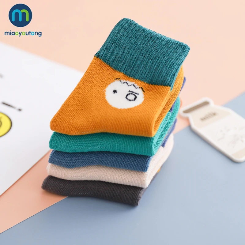 5 Pairs/Lot High Quality Cute Cartoon Thick Cotton Knit Baby Socks Children's Socks For Girls Kids Socks For Boys Miaoyoutong