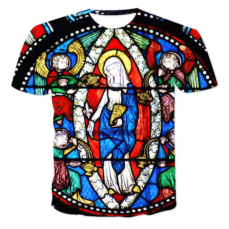 

Summer 3D abstract art famous painting printing men's T-shirt fashion round neck oversized T-shirt casual short-sleeved street