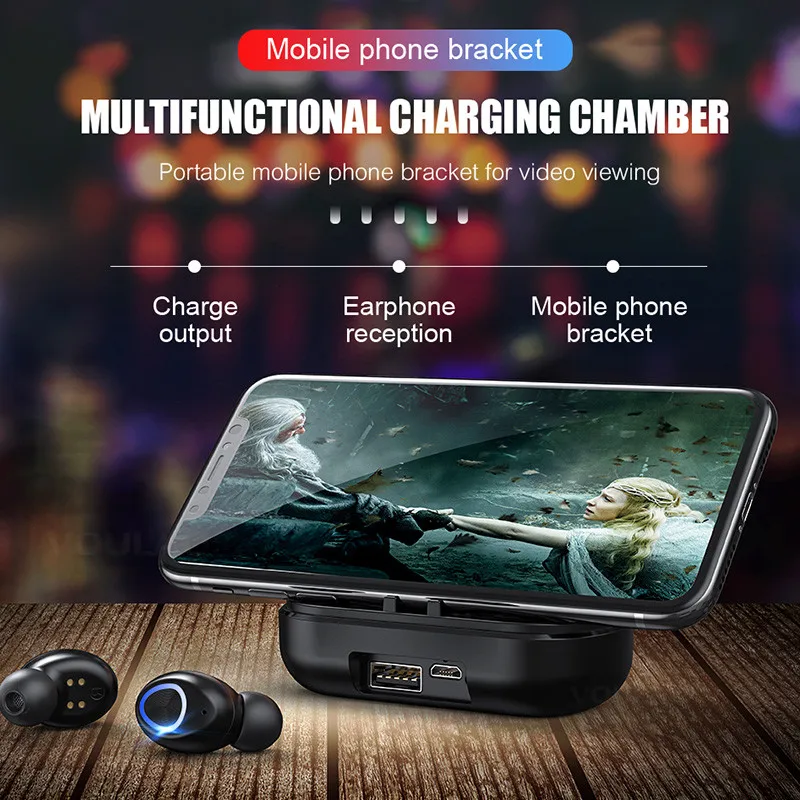 Наушники-вкладыши TWS Bluetooth наушники С микрофоном светодиодный Дисплей
