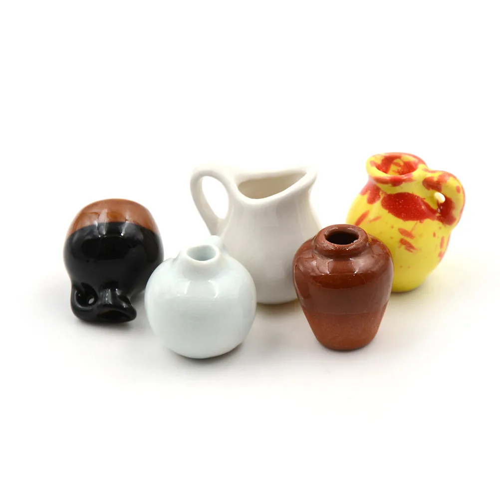 

1Pcs 1:12 Mini Ceramic Pot DIY Handmade Doll House Kitchen Ceramic Ornament Decora Vase Dollhouse Miniatures