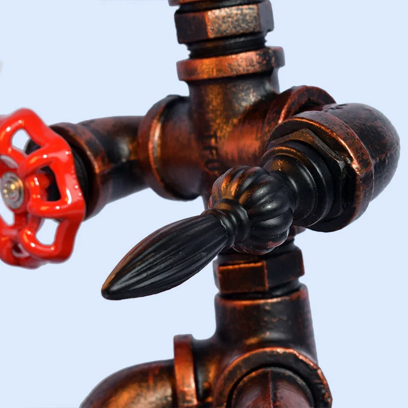 Настольный светильник лампа-робот Бронзовый Американский Ретро Декор