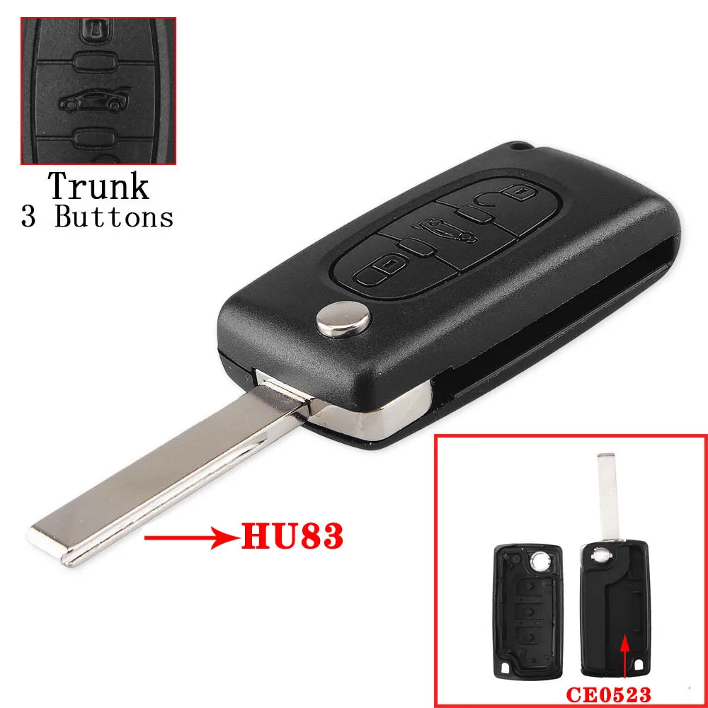 3BT HU83 CE0523 KEYYOU 2/3/4 BTN дистанционный ключ для автомобиля в виде ракушки чехол для Citroen купе VTR C2 C3 C4 C5 C6 C8 Berlingo; Picasso Xsara для peugeot - Цвет: 3BT HU83 CE0523