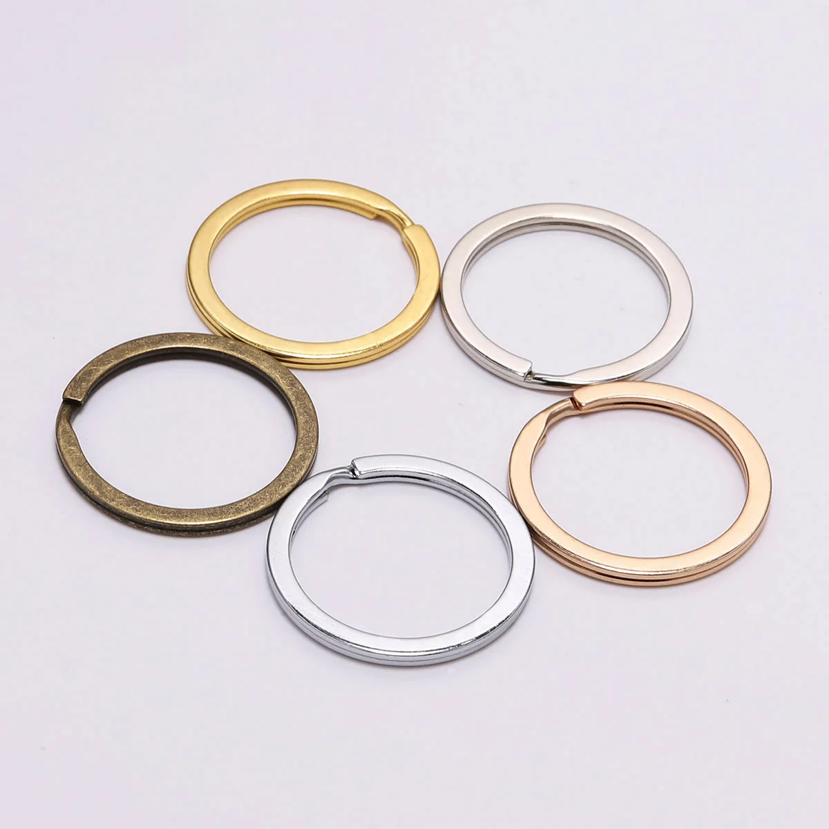 

10pcs / Lot 25 28 30mm Fashion Gold Plated Silver Plated Round Key Ring Key Chain Split Ring Jewelry Plated Key Ring