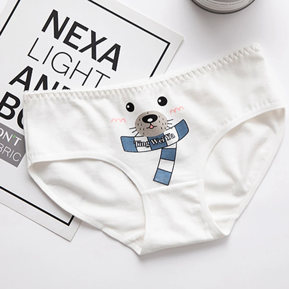 Женские трусики с милым принтом нижнее белье животными из мультфильмов