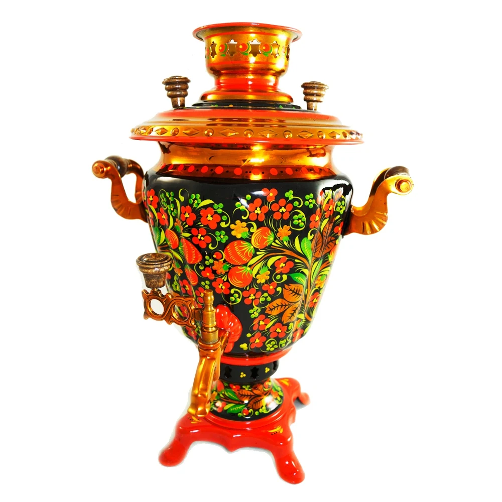 Самовар электрический 3л в наборе с росписью Хохлома | Бытовая техника