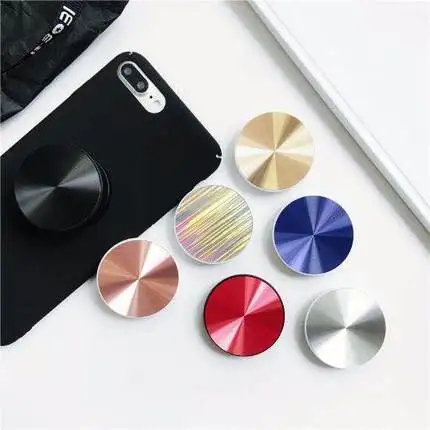 Круглая подставка для телефона металлический цветной однотонный дизайн Iphone