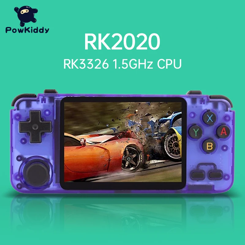 3D игровая Ретро консоль POWKIDDY RK2020 3 5 дюйма IPS экран портативная PS1 N64 игровой