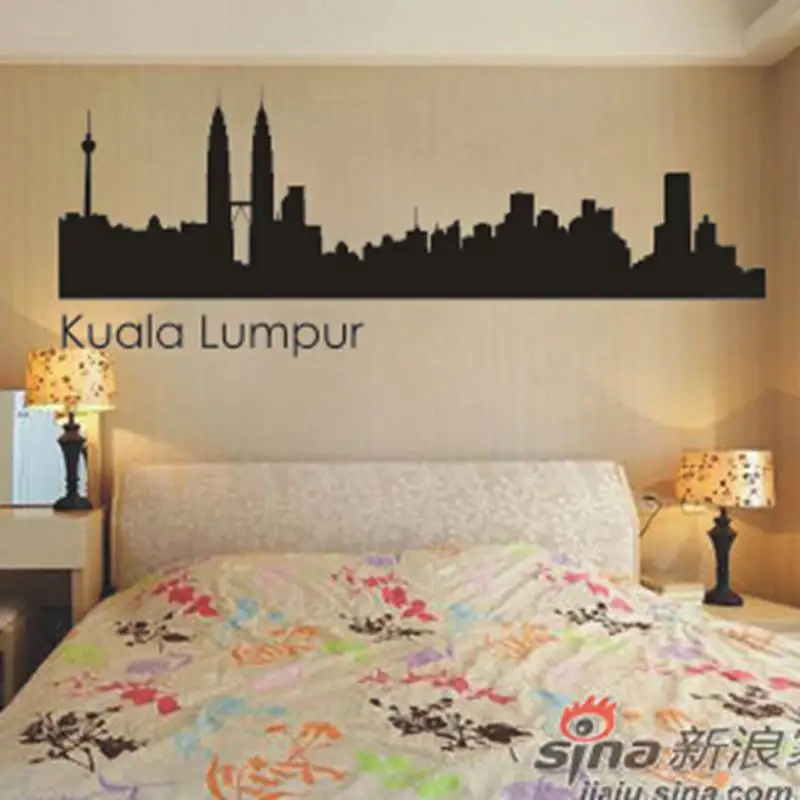 Kuala Lumpur Skyline Наклейка на стену виниловая наклейка s Декор Фреска Искусство